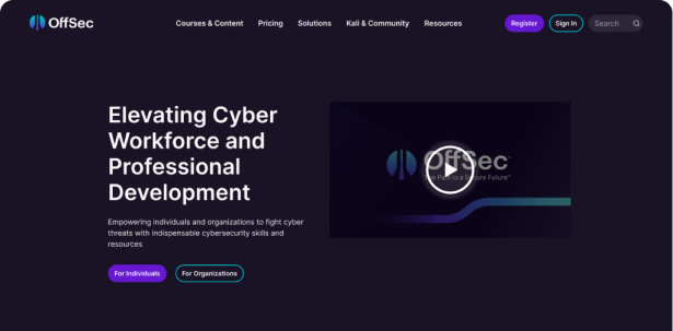 OffSec Website Redesign Hero