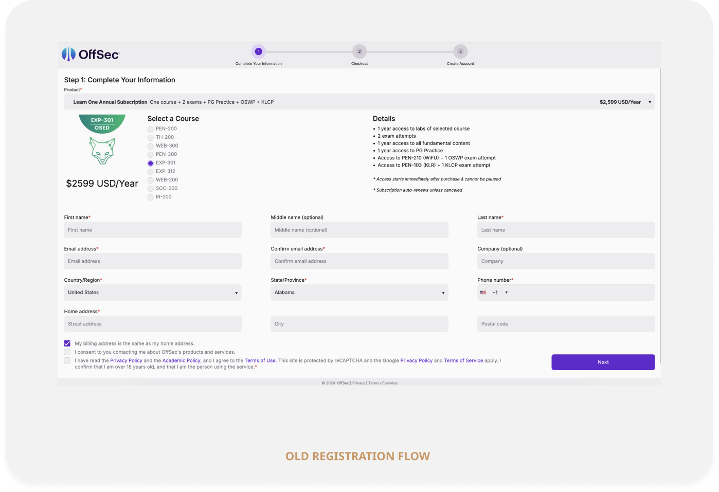 Checkout flow mockup 1