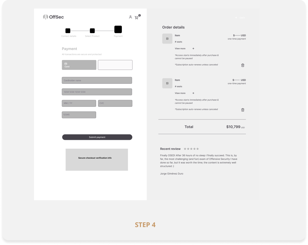 Checkout flow mockup 5